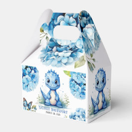 Cute Blue Dinosaur med Blommigt Boy Baby Shower Presentaskar