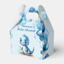 Cute Blue Dinosaur och Balloons Boy Shower