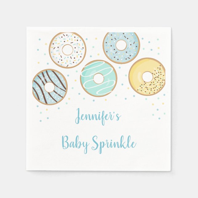 Cute Blue Donut Baby Sprinkle Pappersservett (Framsidan)