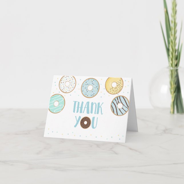 Cute Blue Donut Tack Kort (Framsida)