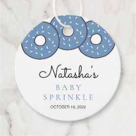 Cute Blue Donuts Baby Shower Sprinkle Gåvor Etiketter
