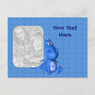 Cute Blue Dragon Photo Postcard Vykort