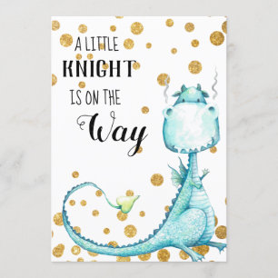 *~* Cute Blue Dragon Pojke Shower-inbjudan Inbjudningar
