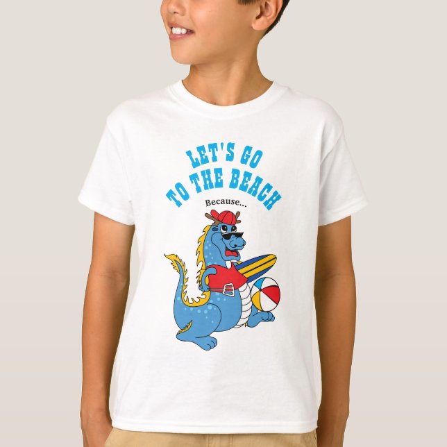 Cute Blue Dragon T-Shirt for Birthday eller any ev (Framsida)