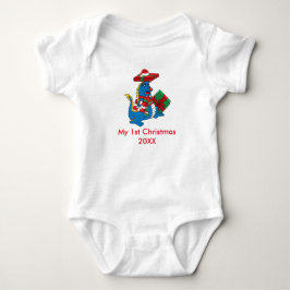 Cute blue drake 1:a julen Baby Creeper T Shirt