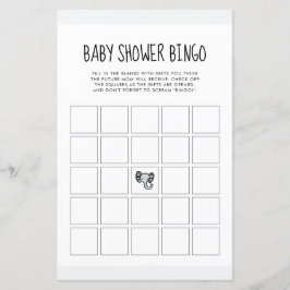 Cute blue elephant Baby dusch Bingo-spel