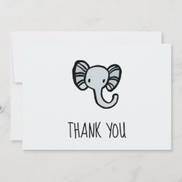 Cute Blue Elephant Baby-dusch Tack Kort