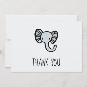 Cute Blue Elephant Baby-dusch Tack Kort