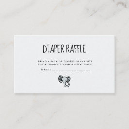 Cute Blue Elephant Baby duschdiskare raffle Tilläggskort