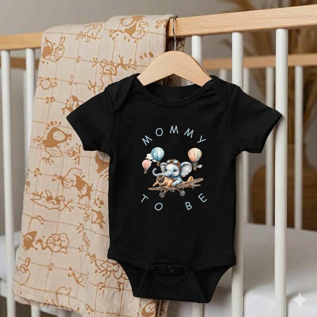 Cute Blue Elephant Baby Shower Mommy T Shirt (Skapare uppladdad)