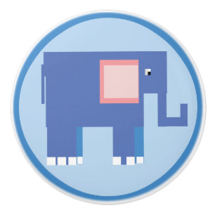 Cute blue elephant knopp