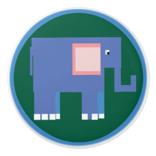 Cute blue elephant knopp