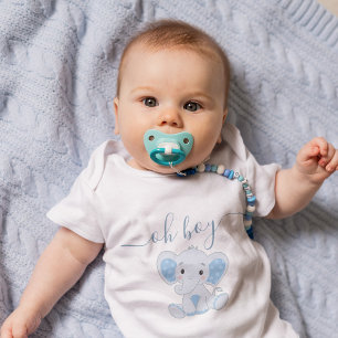 Cute Blue Elephant Modern Elegant Minimal Boy T Shirt