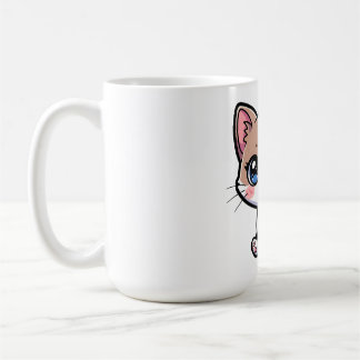 Cute Blue Eyed Cat Cartoon Character Kaffemugg