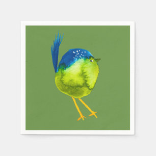 Cute Blue Fjäderfärg Pappersservett