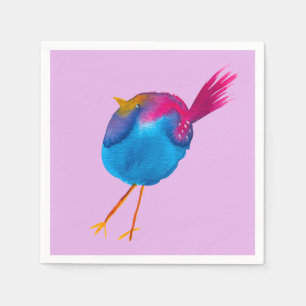 Cute Blue Fjäderfärg Pappersservett