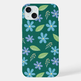 Cute Blue Floral Seamless Pattern