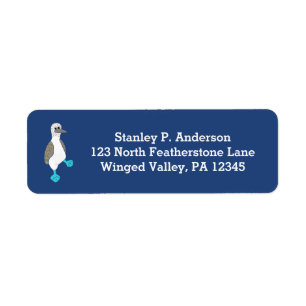 Cute Blue Footed Booby Bird Returetiketters Returadress Etikett