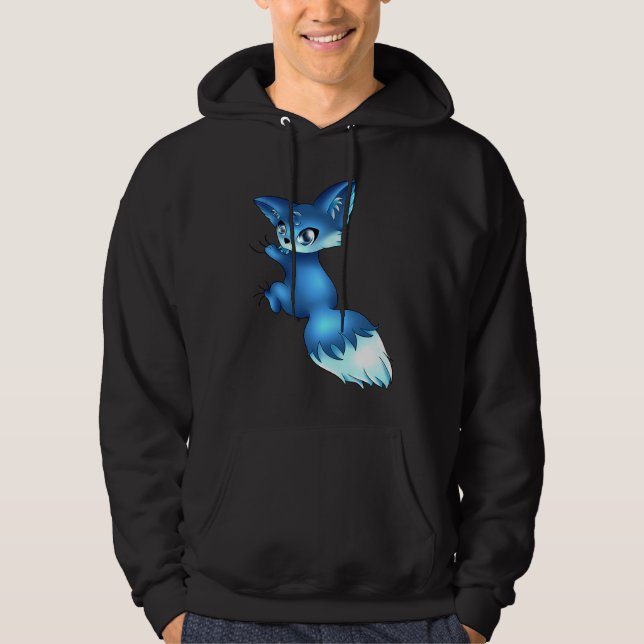 Cute Blue Fox,   Animals Hoodie (Framsida)