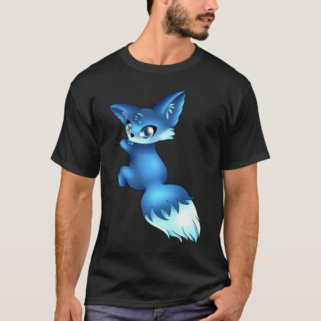 Cute Blue Fox,   Animals T Shirt (Framsida)