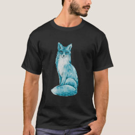 Cute Blue Fox Cartoon with Sparkle T Shirt