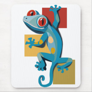 Cute Blue Gecko Reptile Älskare Musmatta