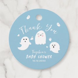 Cute Blue Ghost Boy Baby Shower Gåvor Etiketter