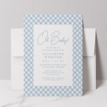 Cute Blue gingham, enkel babydusch