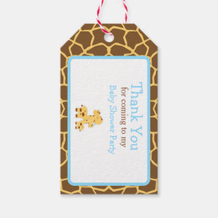 Cute Blue Giraffe Tack Gift-Märkre Presentetikett