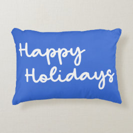 Cute Blue Glad helg Whimsitering Lettering Prydnadskudde
