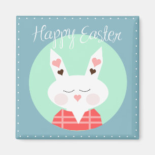 Cute Blue Glad påsk bunny magnet