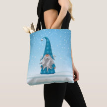Cute Blue Gnome Tote Bag