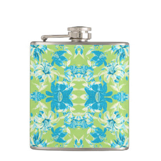 Cute blue green seamless lily floral fickplunta