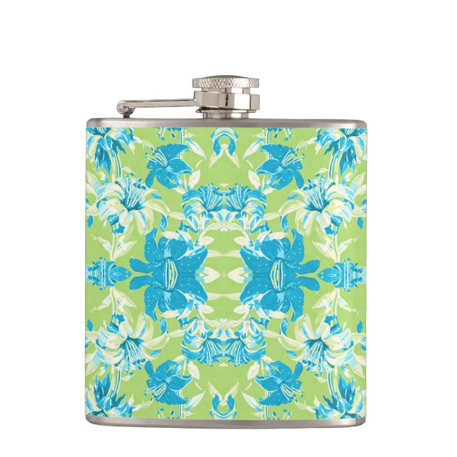 Cute blue green seamless lily floral fickplunta (Framsidan)