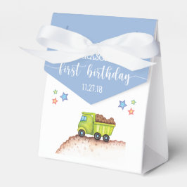 Cute Blue Green Truck First Birthday Party Presentaskar