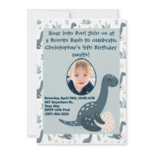 Cute Blue Grönt Dinosaur Anpassningsbar Photo and