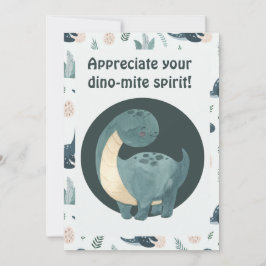 Cute Blue Grönt Dinosaur Anpassningsbar Photo and Tack Kort