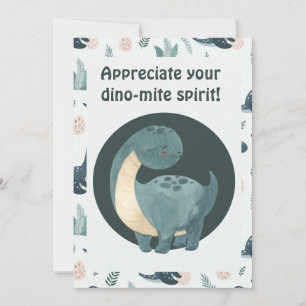 Cute Blue Grönt Dinosaur Anpassningsbar Photo and Tack Kort