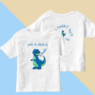 Cute Blue Grönt Dinosaur första födelsedag T Shirt