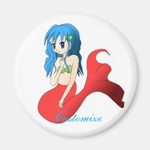 Cute Blue-halls-Sjöjungfru Thunder_Cove Magnet