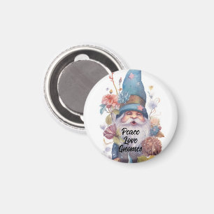 Cute Blue hat gnome Peace Kärlek Gnomes Magnet