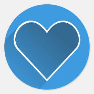Cute Blue Heart Alla hjärtans dag Rund fästare Runt Klistermärke
