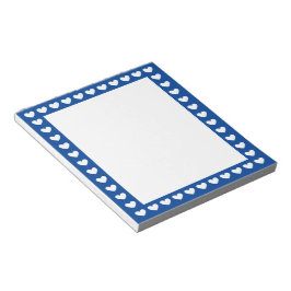 Cute Blue Heart Ram Mönster Anteckningsblock