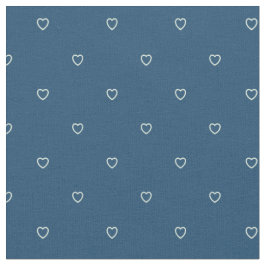 Cute Blue Hearts Mönster Tyg