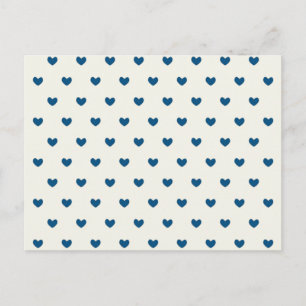 Cute Blue Hearts Mönster Vykort
