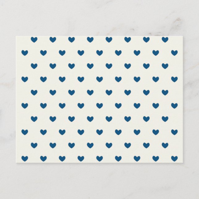 Cute Blue Hearts Mönster Vykort (Framsida)