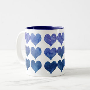 Cute Blue Hearts Mugg