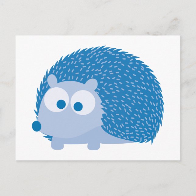 Cute Blue Hedgehog Vykort (Framsida)