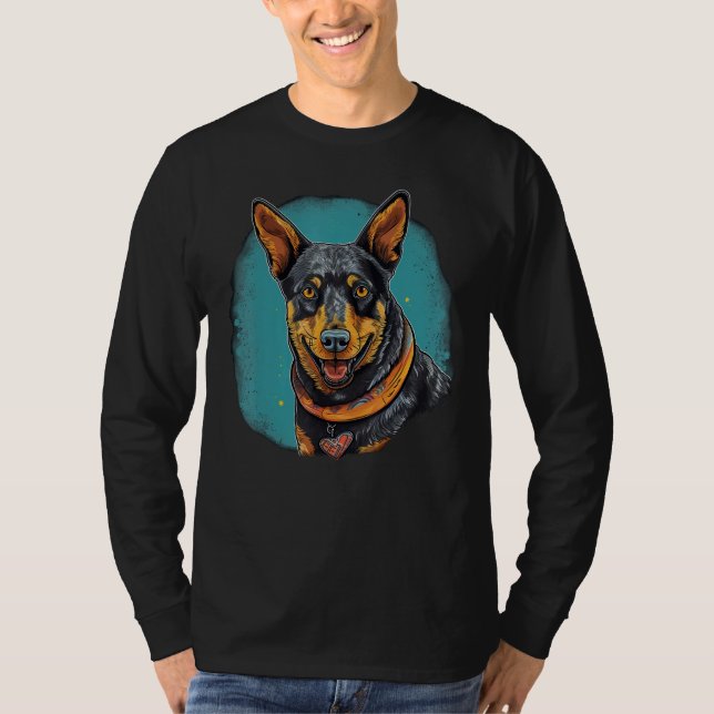 Cute Blue Heeler Dog on Australian Cattle Dog  2 T Shirt (Framsida)