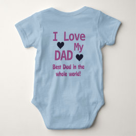 Cute Blue I Kärlek Min Pappa Pojke Baby Bodykostdr T Shirt